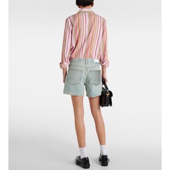 RE/DONE Mid Rise Boy Short Denim Cutoff Shorts Ranch Water Faded Wash Sz 26 EUC - Picture 8 of 16